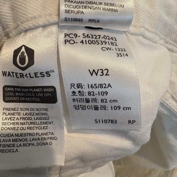 Levis 501 Original Shorts 32 White Denim‎ Distressed Button Fly Frayed Hem Big E - Picture 2 of 16